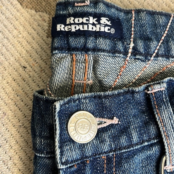 NWT Authentic Rock and Republic Kiedis Bootcut Denim Blue Jeans Size 28 MSRP 260 - Picture 4 of 17